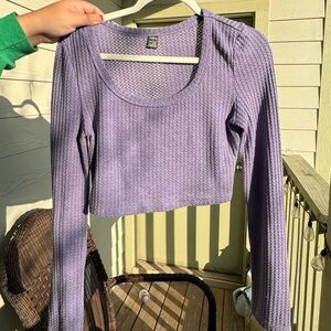 Purple long sleeved crop top